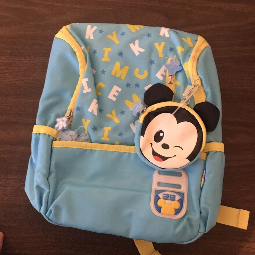 Disney Mickey Mouse Kids Small Light Blue Backpack New